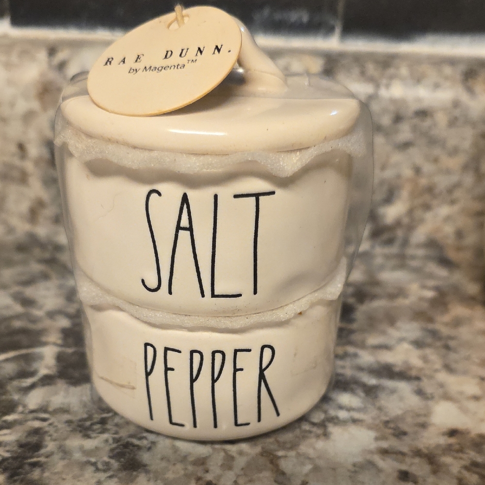 Rae Dunn Cream Salt and Pepper Cellar